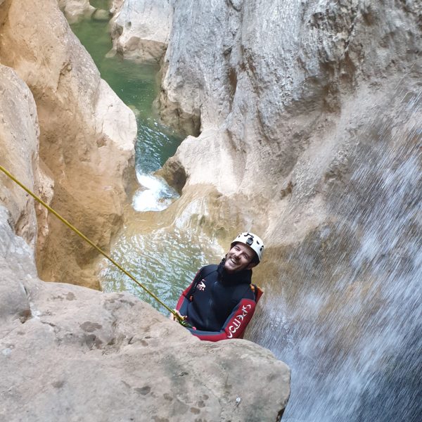 rappel arrosée dans le canyon du gorgas negras